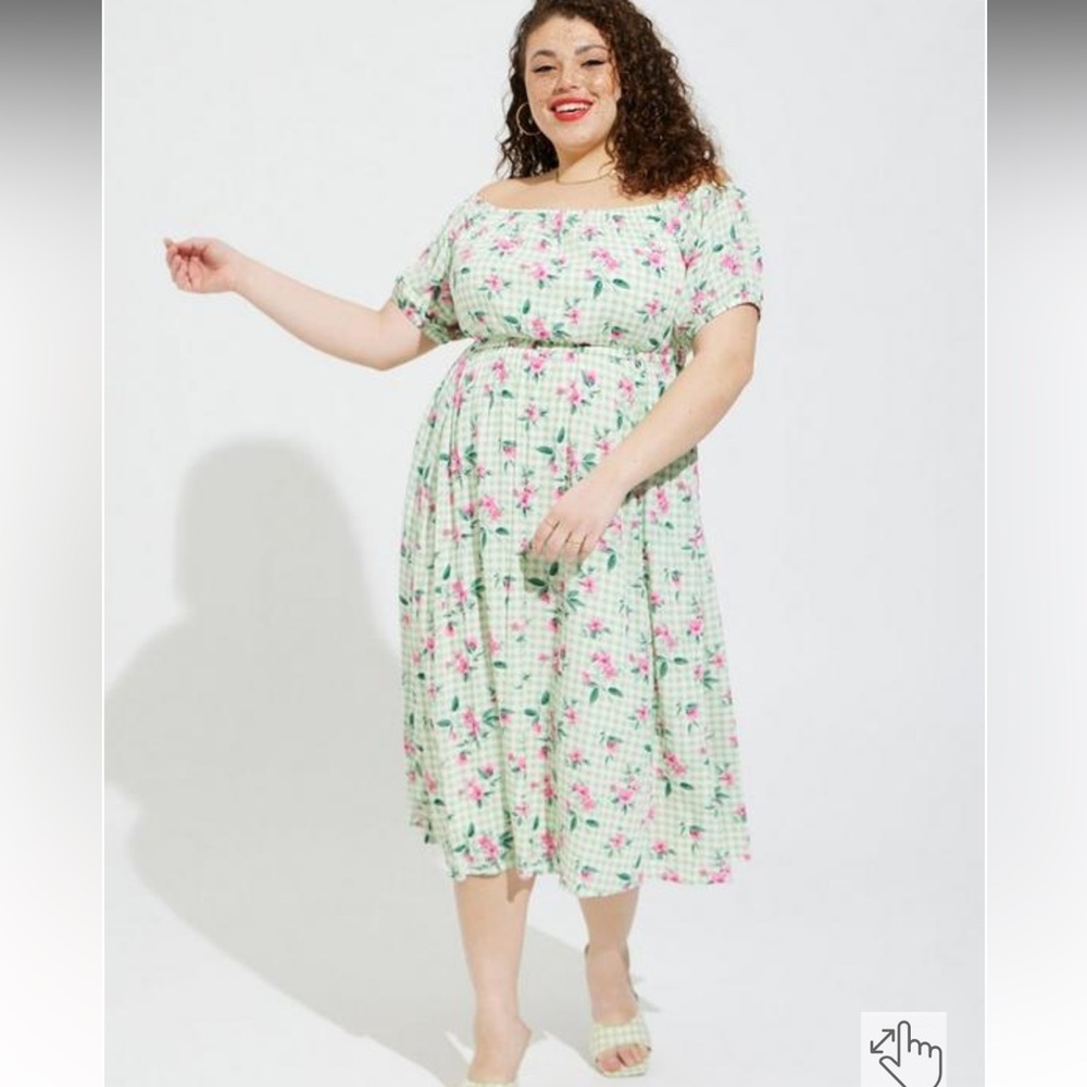 Torrid Puff Sleeve Midi Dress